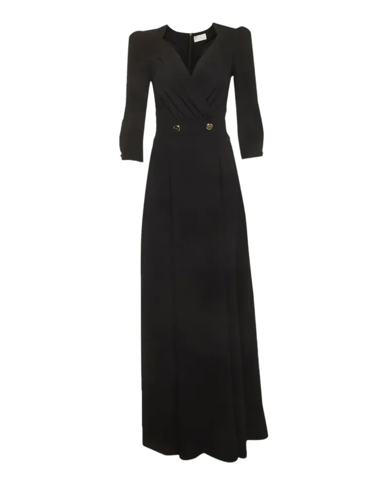 Elisabetta Franchi Gewickeltes Krepp-Maxikleid - Schwarz Schwarz