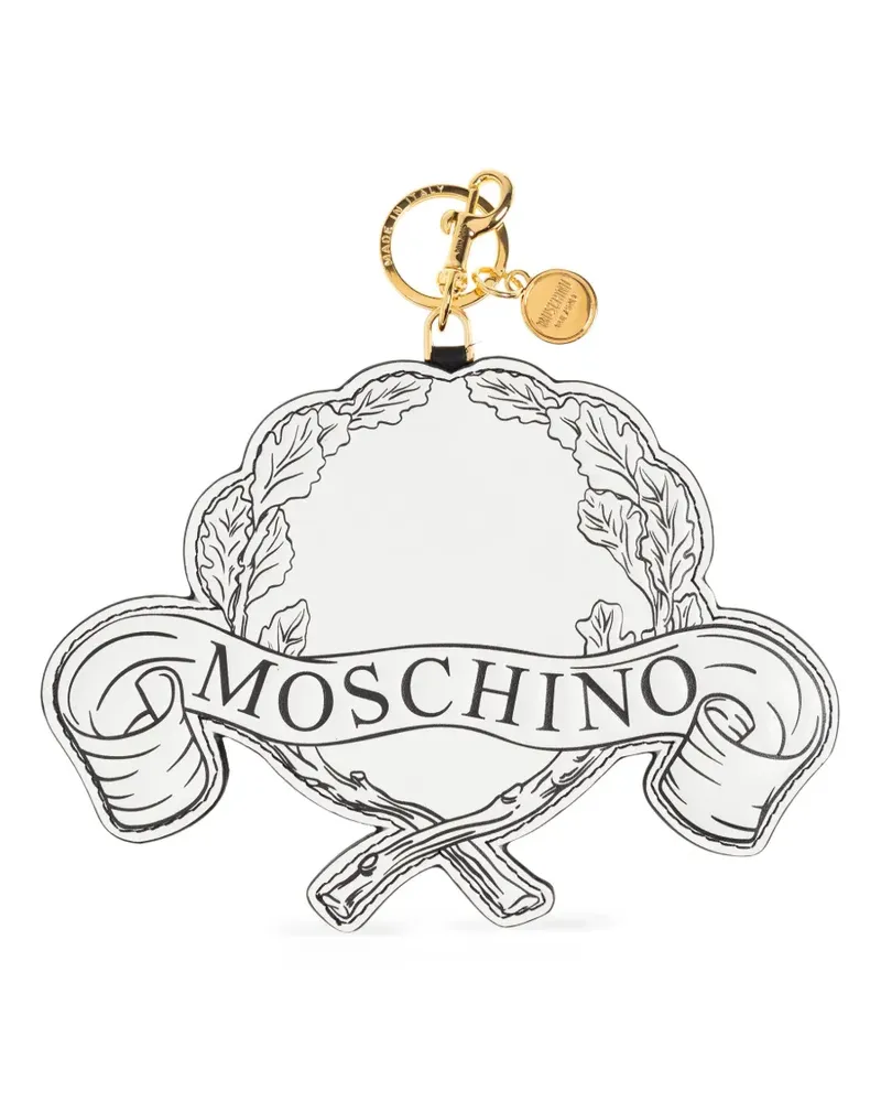 Moschino Schlüsselanhänger mit Logo-Print - Weiß Weiß