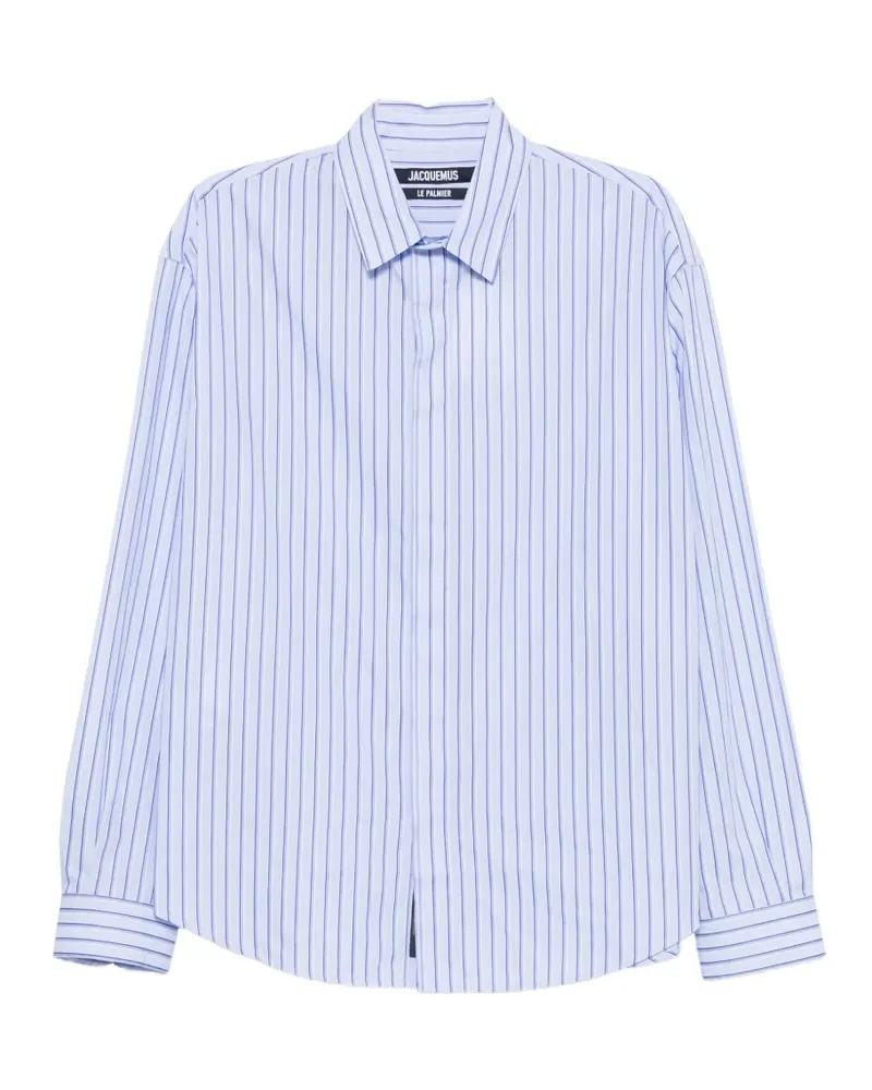 Jacquemus Gestreiftes Hemd mit Hunde-Print - Blau Blau