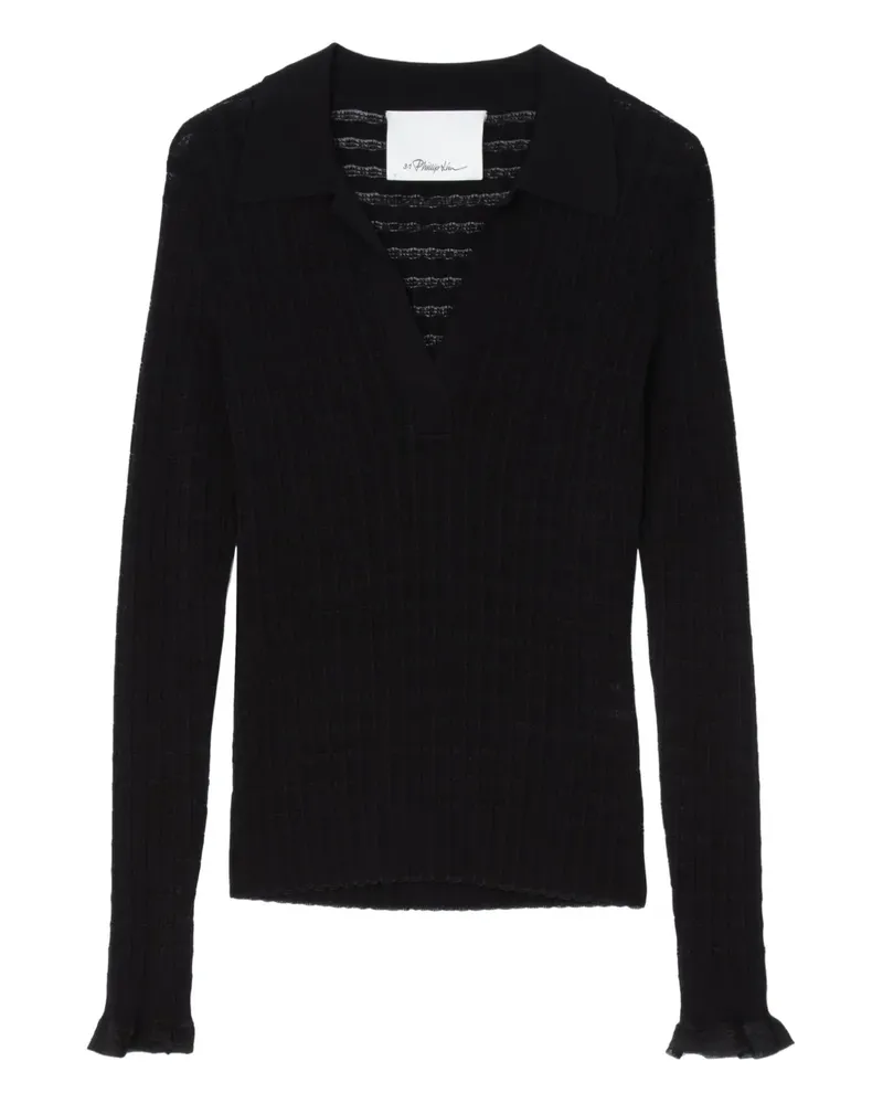 3.1 phillip lim Gerippter Strickpullover - Schwarz Schwarz