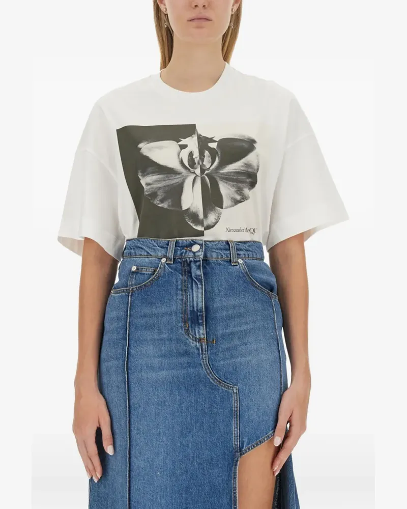 Alexander McQueen Photographic Orchid T-shirt - Weiß Weiß