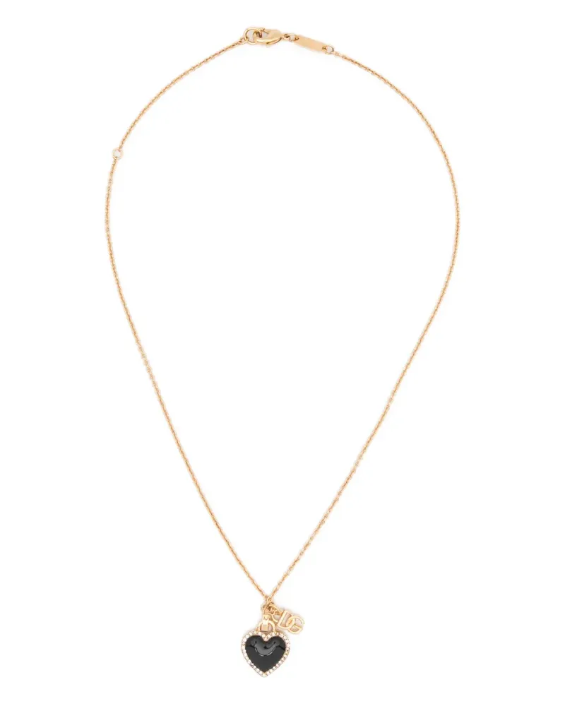 Dolce & Gabbana crystals heart-charm necklace - Gold Gold