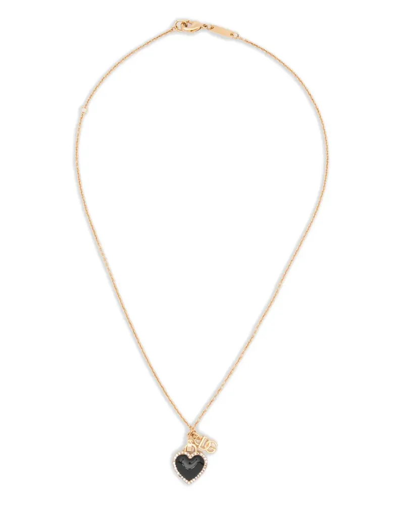 Dolce & Gabbana crystals heart-charm necklace - Gold Gold