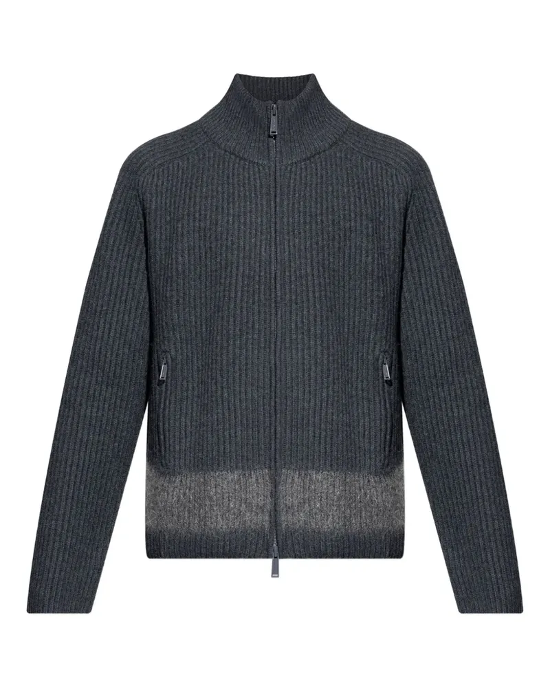 Dsquared2 Gerippter Cardigan mit Reißverschluss - Grau Grau