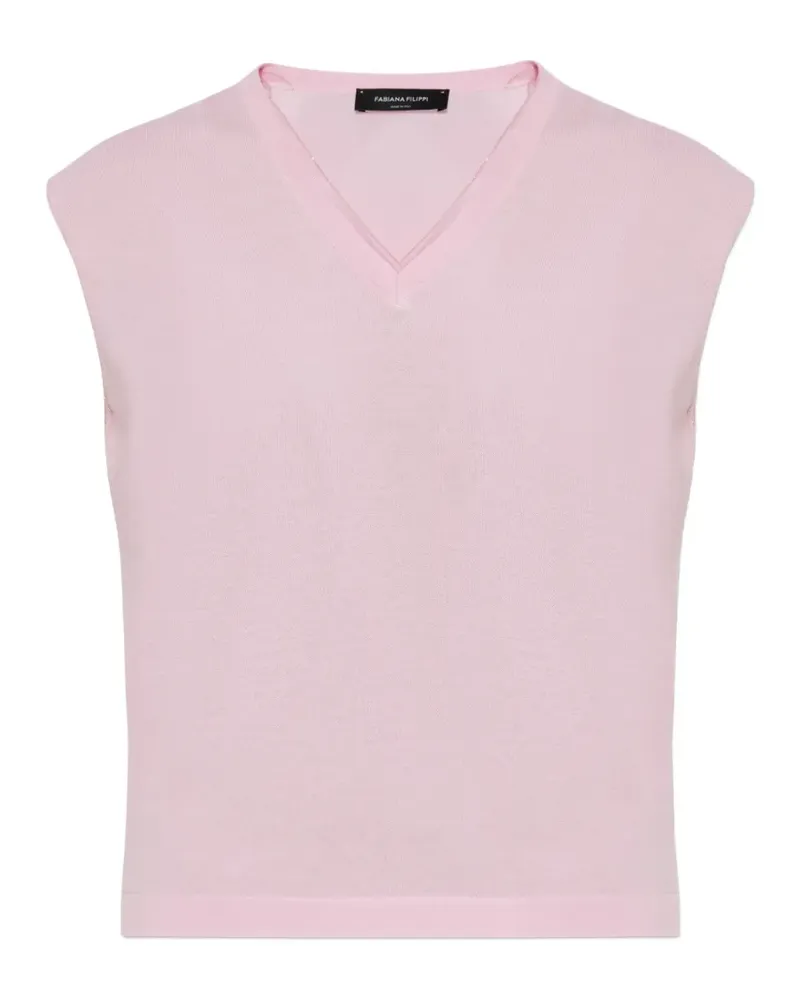 Fabiana Filippi Strickoberteil mit V-Ausschnitt - Rosa Rosa