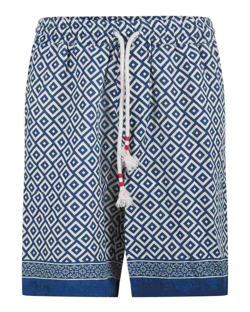 MC2 Saint Barth geometric-print drawstring shorts - Blau Blau