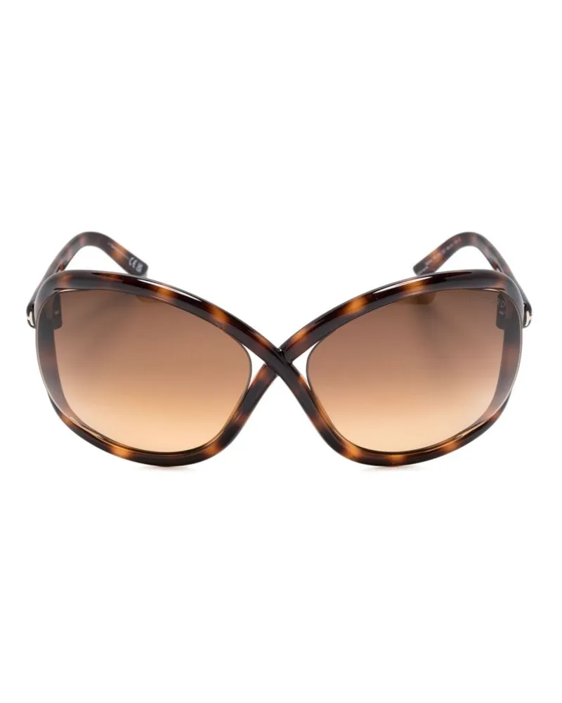 Tom Ford Butterfly-Sonnenbrille in Schildpattoptik - Braun Braun