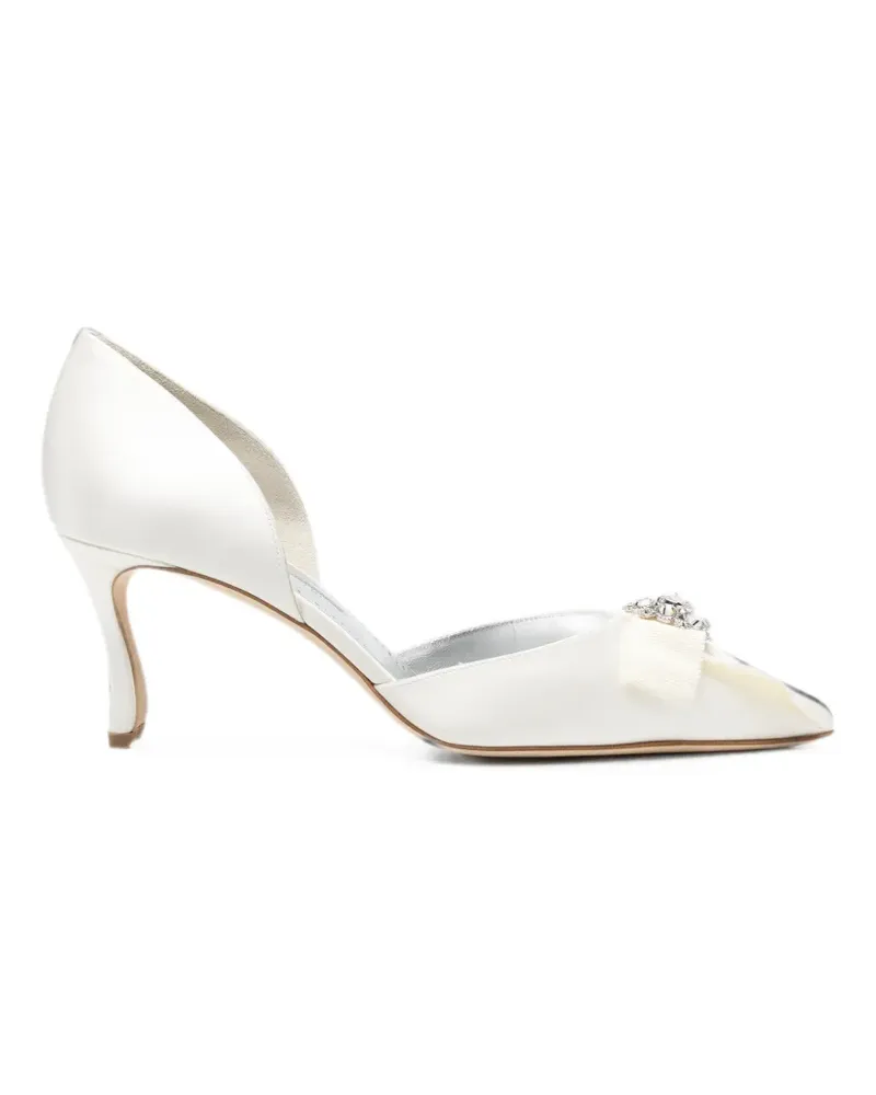 Manolo Blahnik Apidosa crystal-embellished pumps - Weiß Weiß