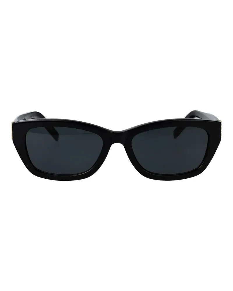 Saint Laurent logo-plaque cat-eye sunglasses - Schwarz Schwarz