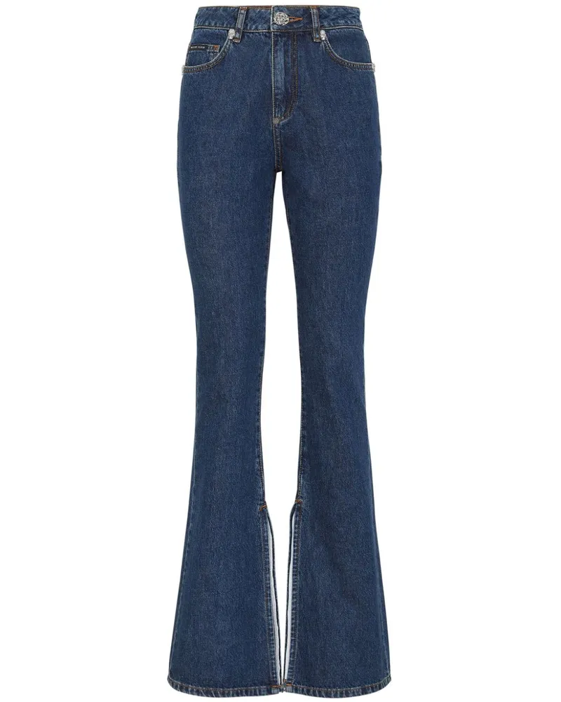 Philipp Plein Ausgestellte High-Waist-Jeans - Blau Blau