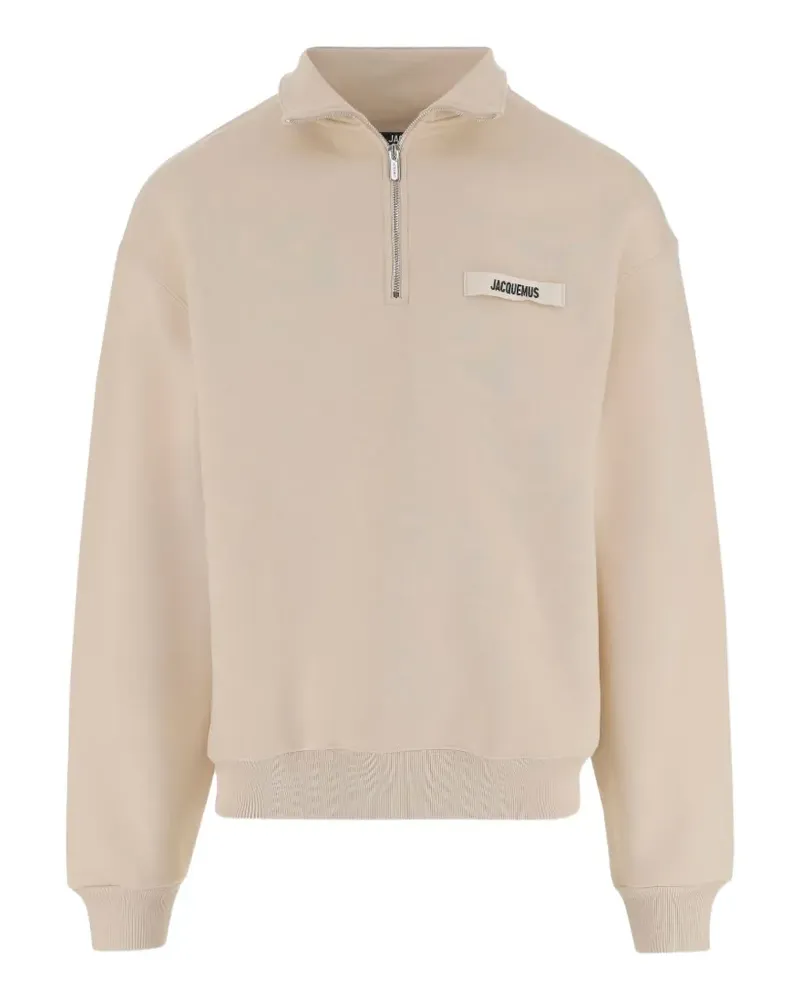 Jacquemus The Gros Grain zipped-rollneck sweatshirt - Nude Nude