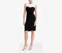 Ärmelloses Kleid mit Raffungen - Schwarz