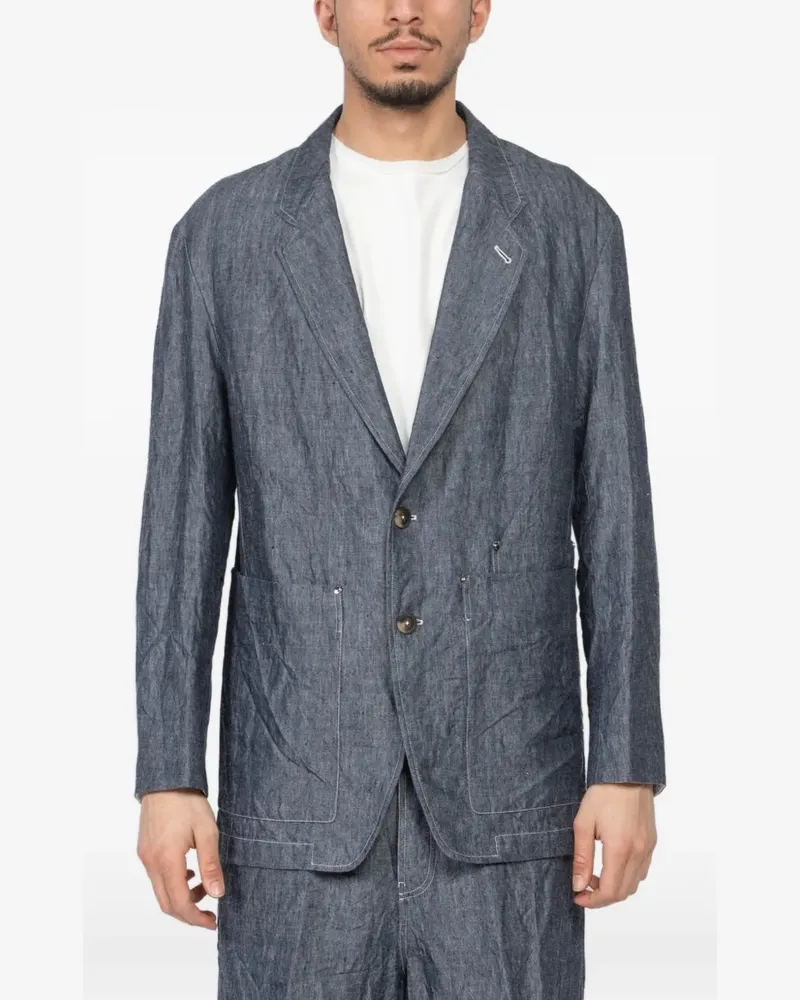 forme d'expression pocket single-breasted jacket - Blau Blau