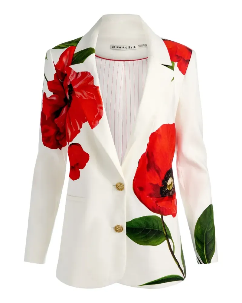 Alice + Olivia Blazer mit Print - Weiß Weiß