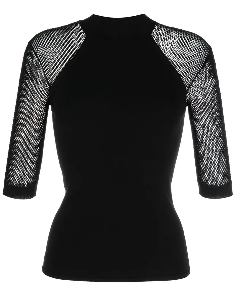 Stella McCartney Top mit Netzeinsätzen - Schwarz Schwarz