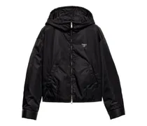 Kapuzenjacke mit Knopfmanschetten - Schwarz