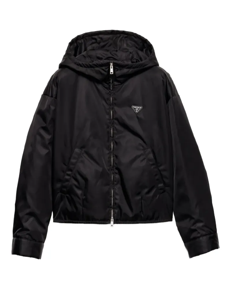 Prada Kapuzenjacke mit Knopfmanschetten - Schwarz Schwarz