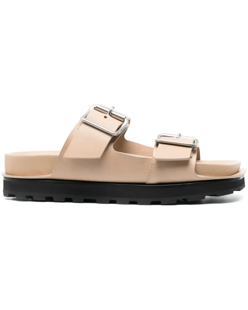 Jil Sander Pantoletten mit Schnallenverschluss - Nude Nude