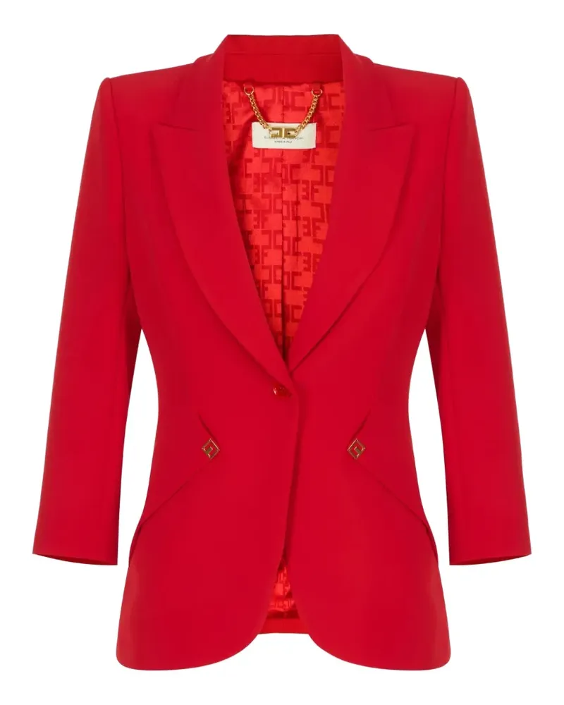 Elisabetta Franchi Jacke aus leichtem Kreppstoff und Satin - Rot Rot