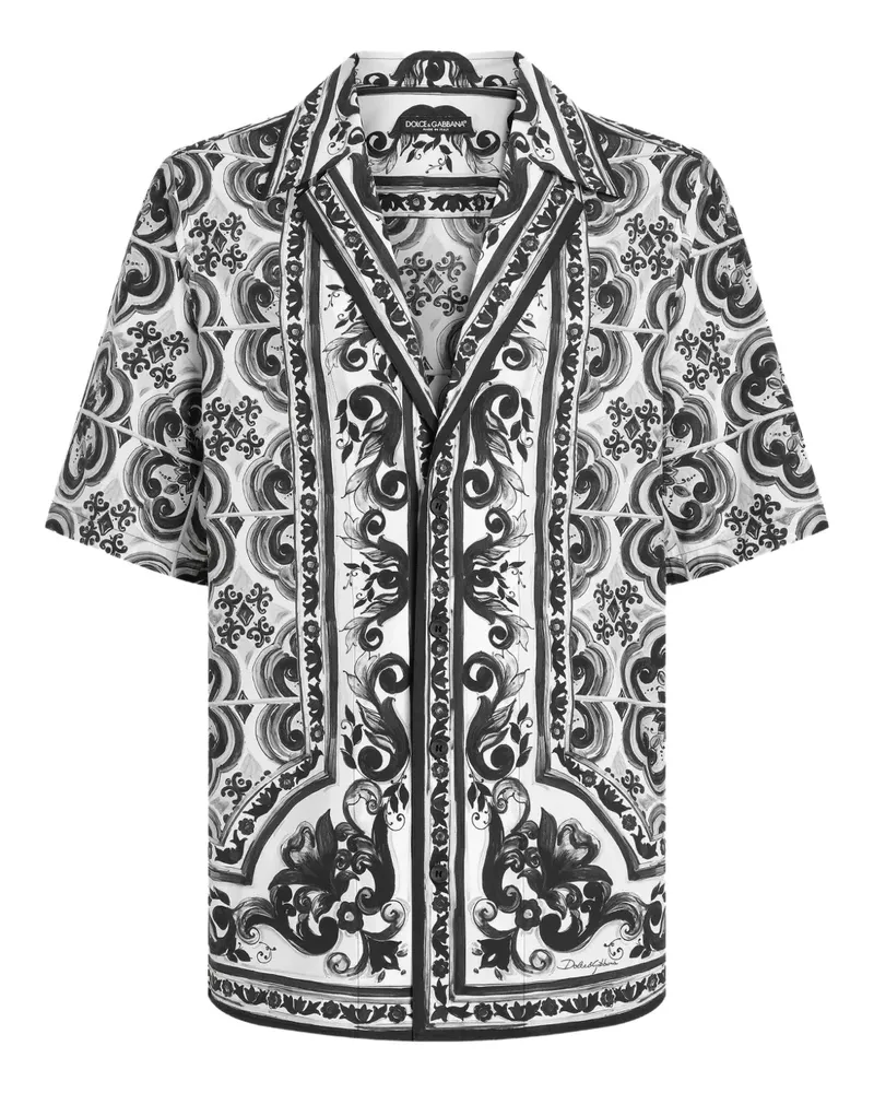 Dolce & Gabbana Hemd mit Majolica-Print - Schwarz Schwarz