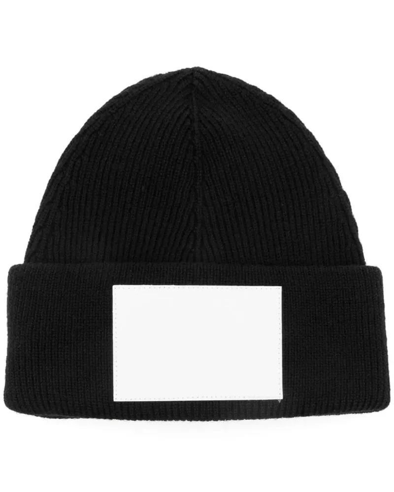 Maison Margiela Gestrickte Beanie mit Nummernmotiv - Schwarz Schwarz