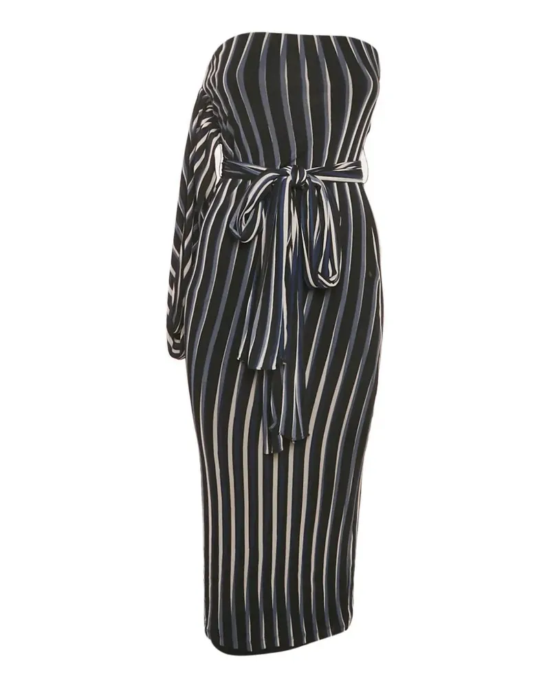Diane von Furstenberg Gestreiftes Midikleid - Schwarz Schwarz