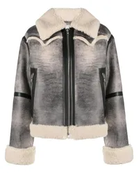 STAND Faux-Shearling-Jacke Grau