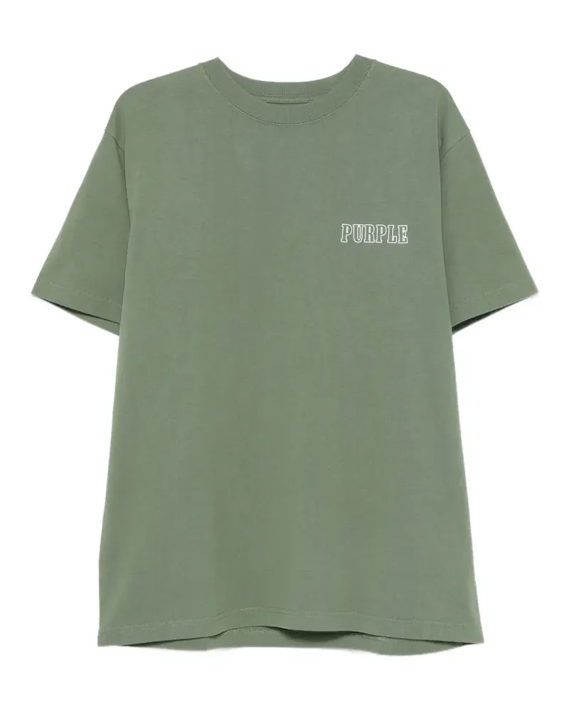 PURPLE BRAND T-Shirt mit Logo-Print - Grün Grün