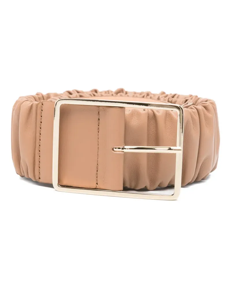 Attilio Giusti Leombruni Mabel ruched leather belt - Nude Nude