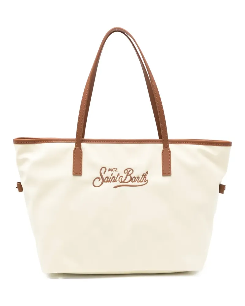 MC2 Saint Barth City embroidered-logo tote bag - Nude Nude