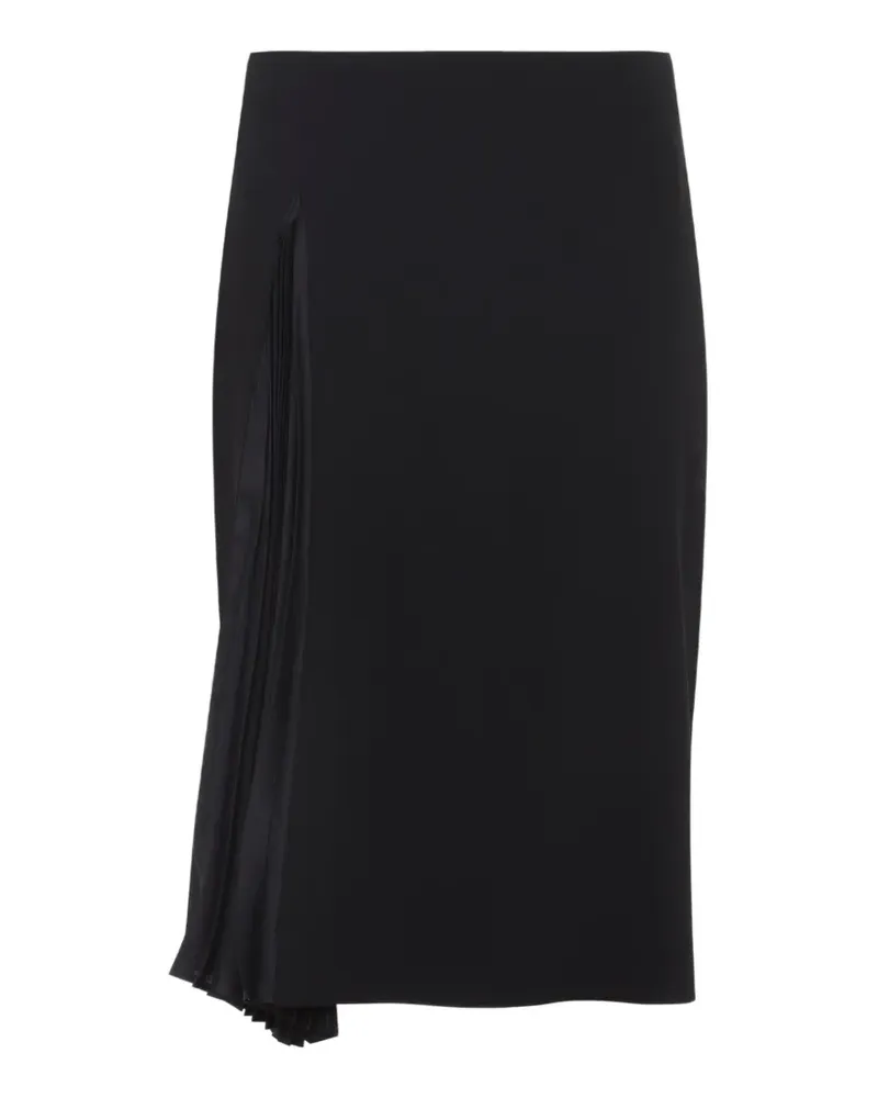 Jil Sander Midirock mit Falten - Schwarz Schwarz