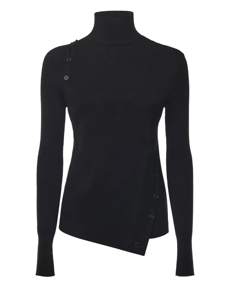 Courrèges button-embellished turtleneck sweater - Schwarz Schwarz