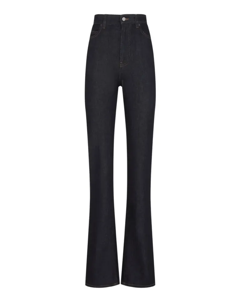 Balenciaga women's high waist slim jeans in raw indigo - Blau Blau