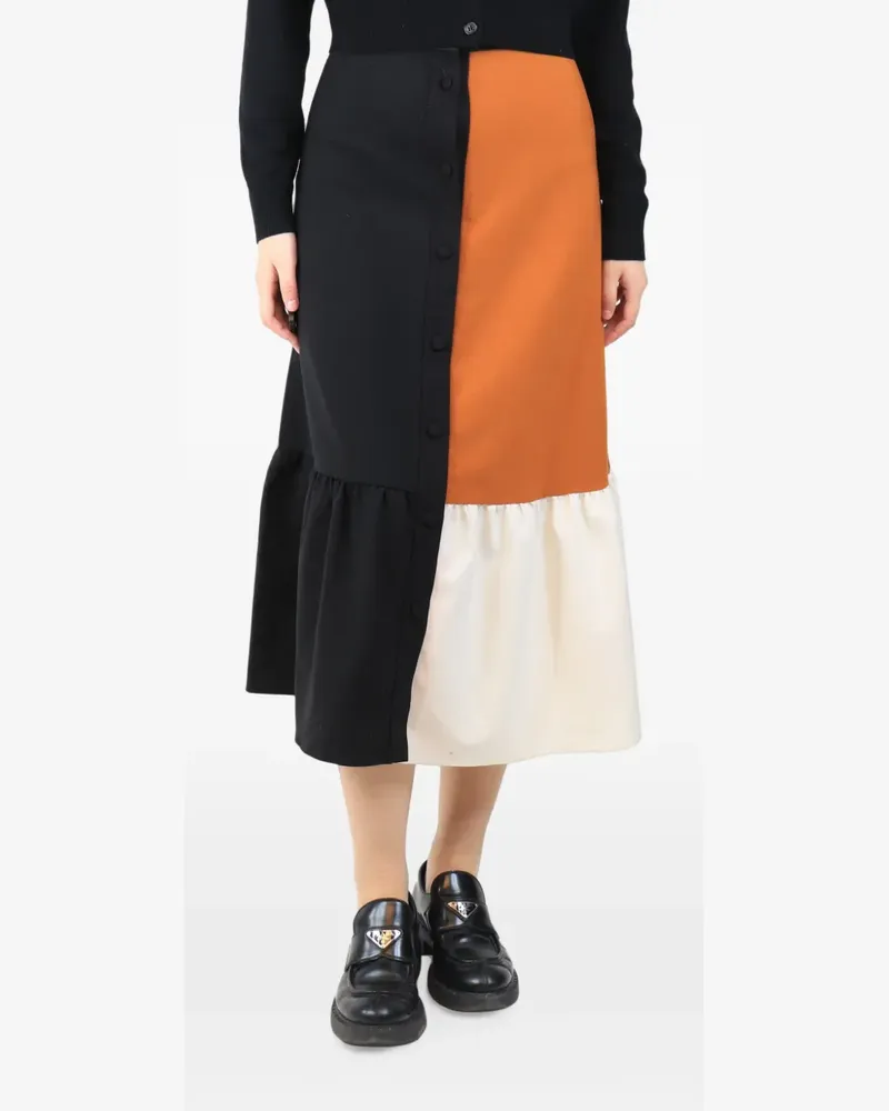 Chinti & Parker colour-block button-up midi skirt - Schwarz Schwarz