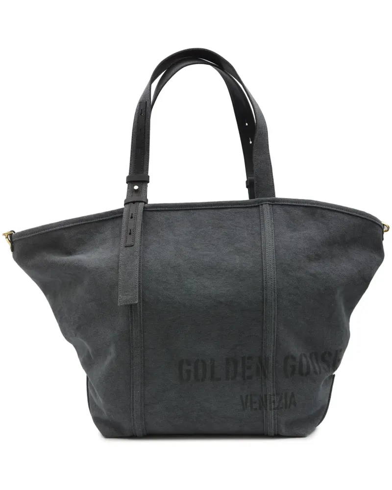 Golden Goose Shopper mit Logo-Print - Grau Grau