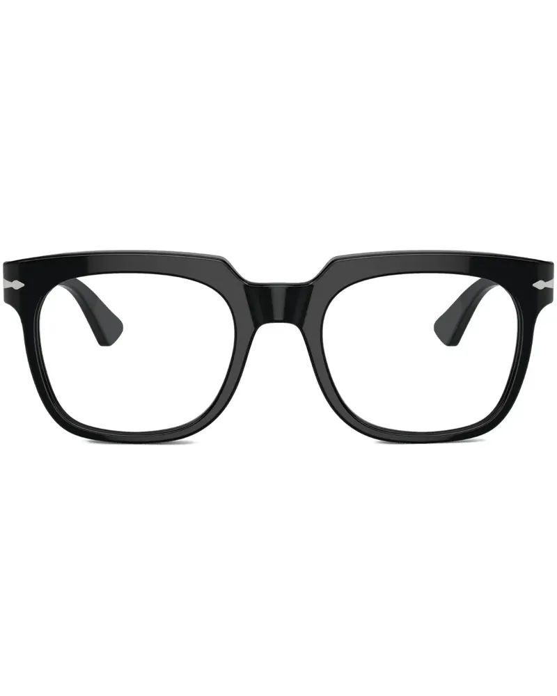 Persol Brille mit eckigem Gestell - Schwarz Schwarz