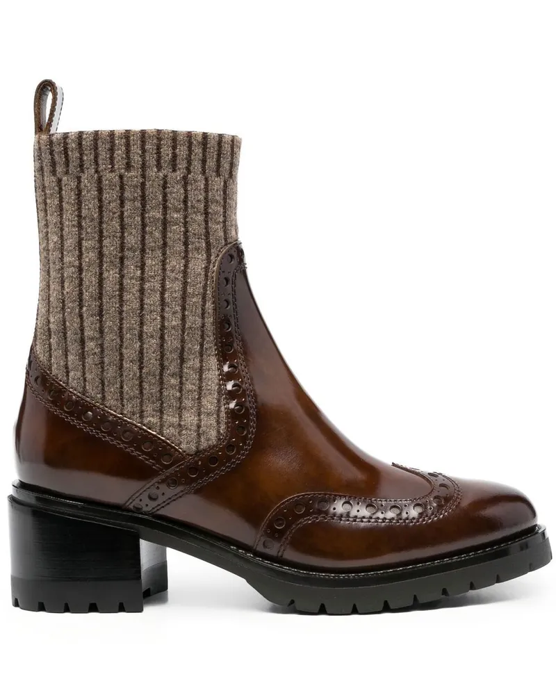 Santoni Klassische Sock-Boots - Braun Braun