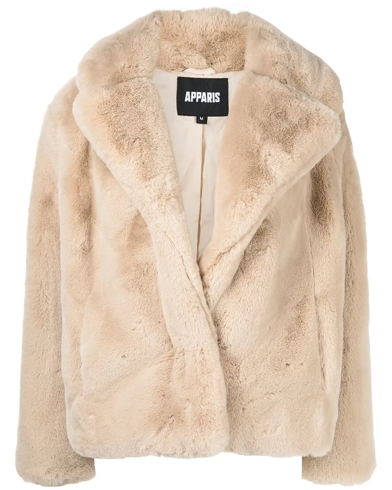 APPARIS Oversized-Mantel aus Faux Fur Nude