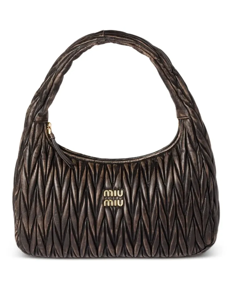 Miu Miu Wander Matelassé-Schultertasche - Braun Braun