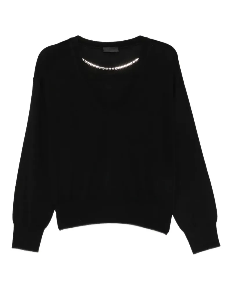 Liu Jo Pullover mit Kristallen - Schwarz Schwarz