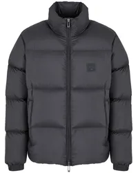 Emporio Armani Gefütterte Jacke mit Logo-Patch Schwarz