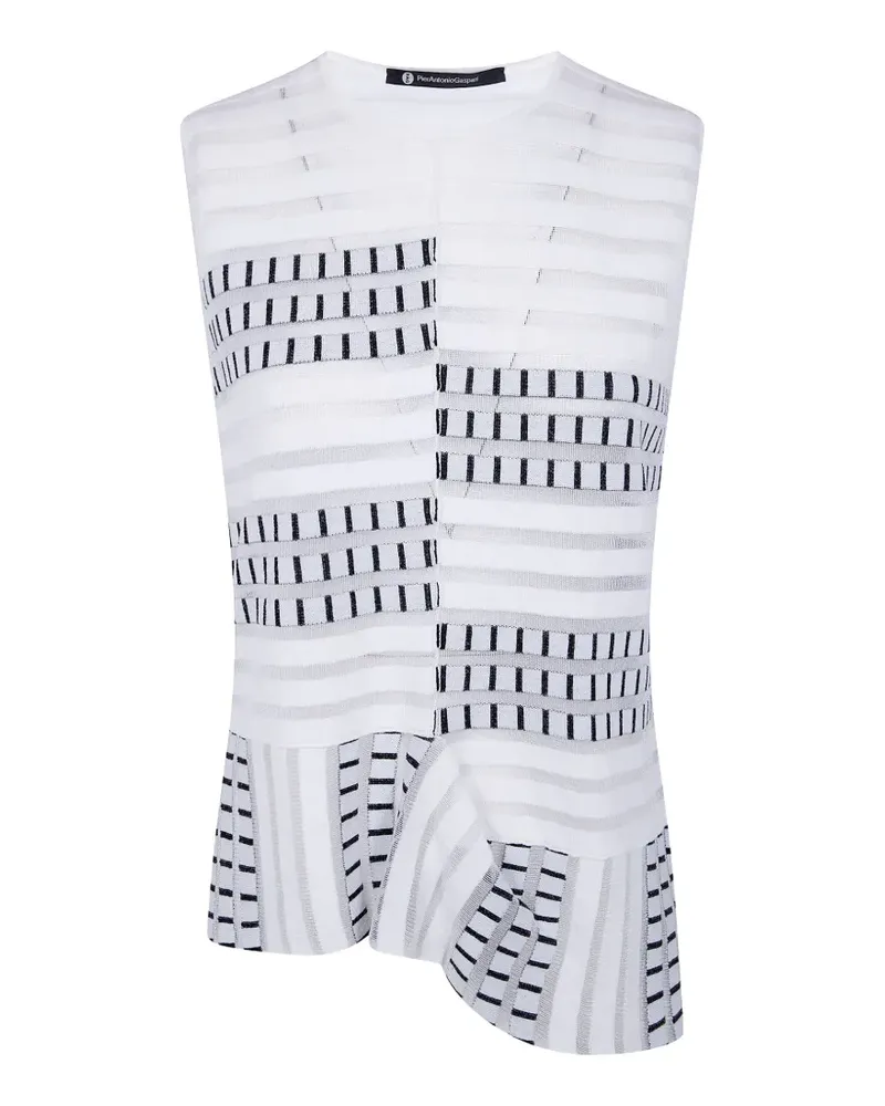 Pier Antonio Gaspari striped sleeveless top - Weiß Weiß
