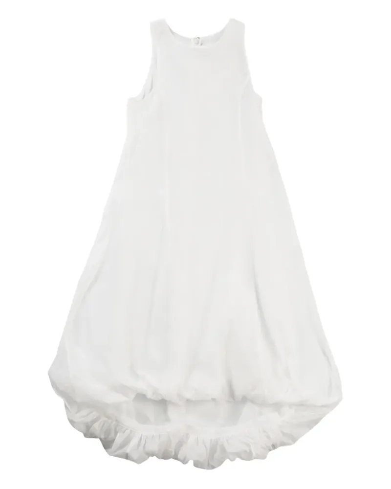 AMOMENTO semi-sheer volume midi dress - Weiß Weiß