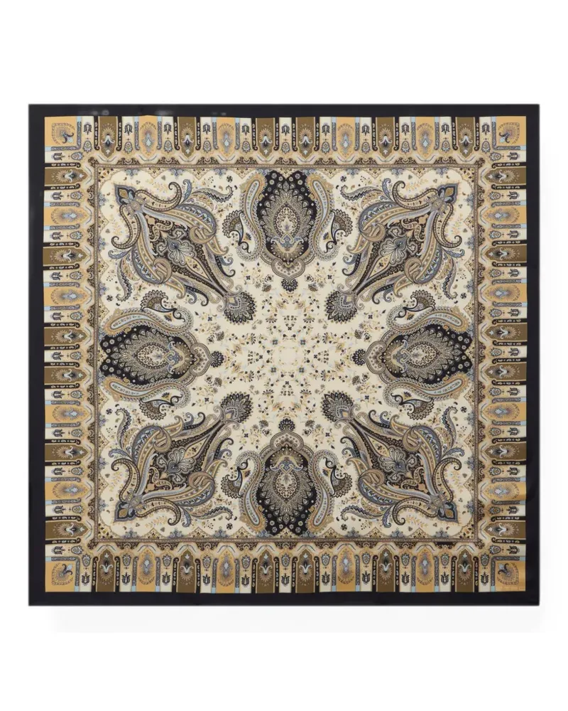 Etro silk twill scarf with Paisley motif - Nude Nude