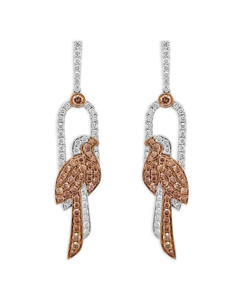 HYT Jewelry Bird Hängeohrringe mit Diamanten - Silber Silber