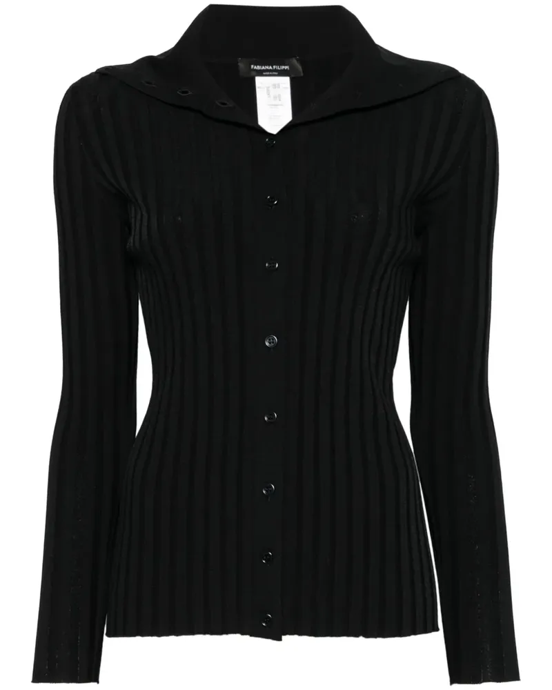 Fabiana Filippi Gerippter Cardigan - Schwarz Schwarz