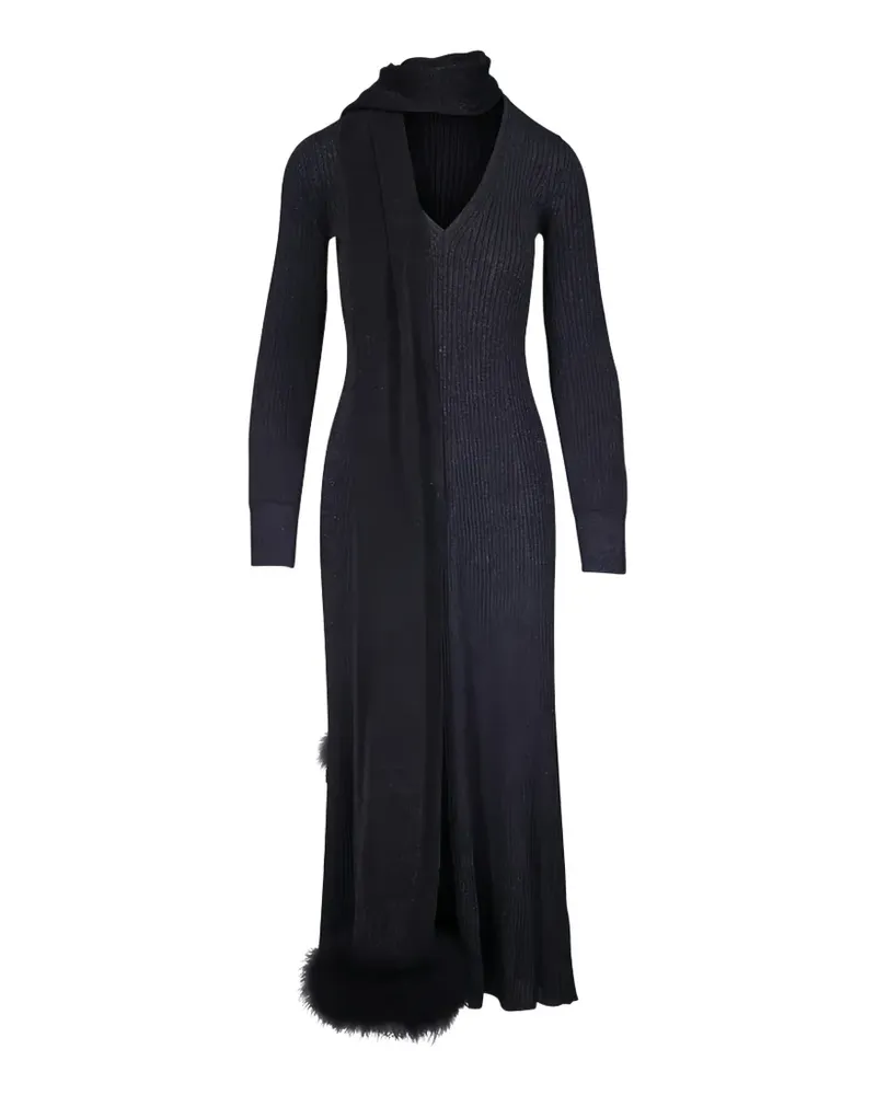 Valentino Garavani Maxikleid mit V-Ausschnitt - Schwarz Schwarz