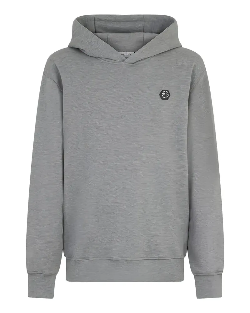 Philipp Plein Kapuzen-Sweatshirt mit Logo-Patch - Grau Grau