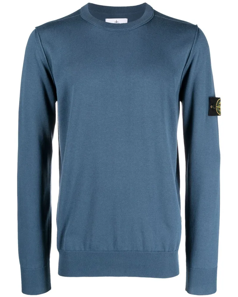 Stone Island Sweatshirt mit Logo-Patch - Blau Blau
