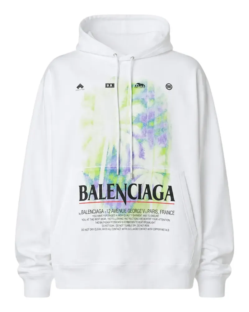 Balenciaga graphic-print hoodie - Weiß Weiß